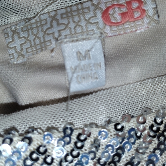 Strapless Size M silver sequined GB top - Picture 2 of 3